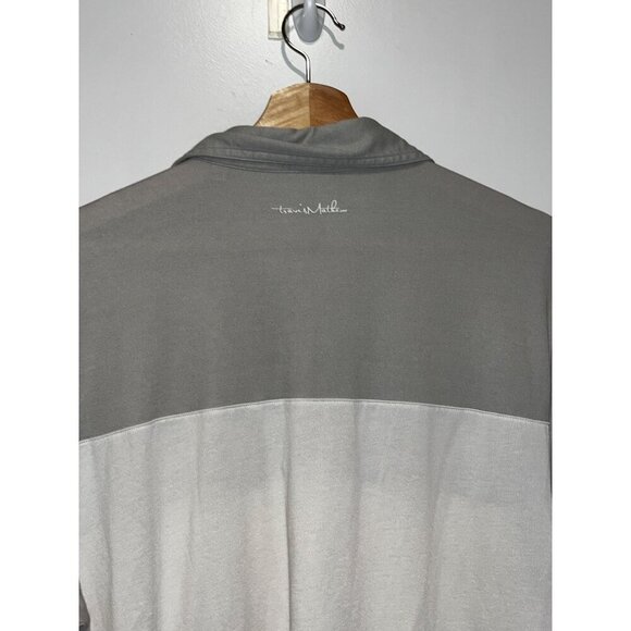 Travis Mathew Gray & White Short-Sleeve Collard Pullover Men's Polo Shirt Size L - Picture 5 of 9
